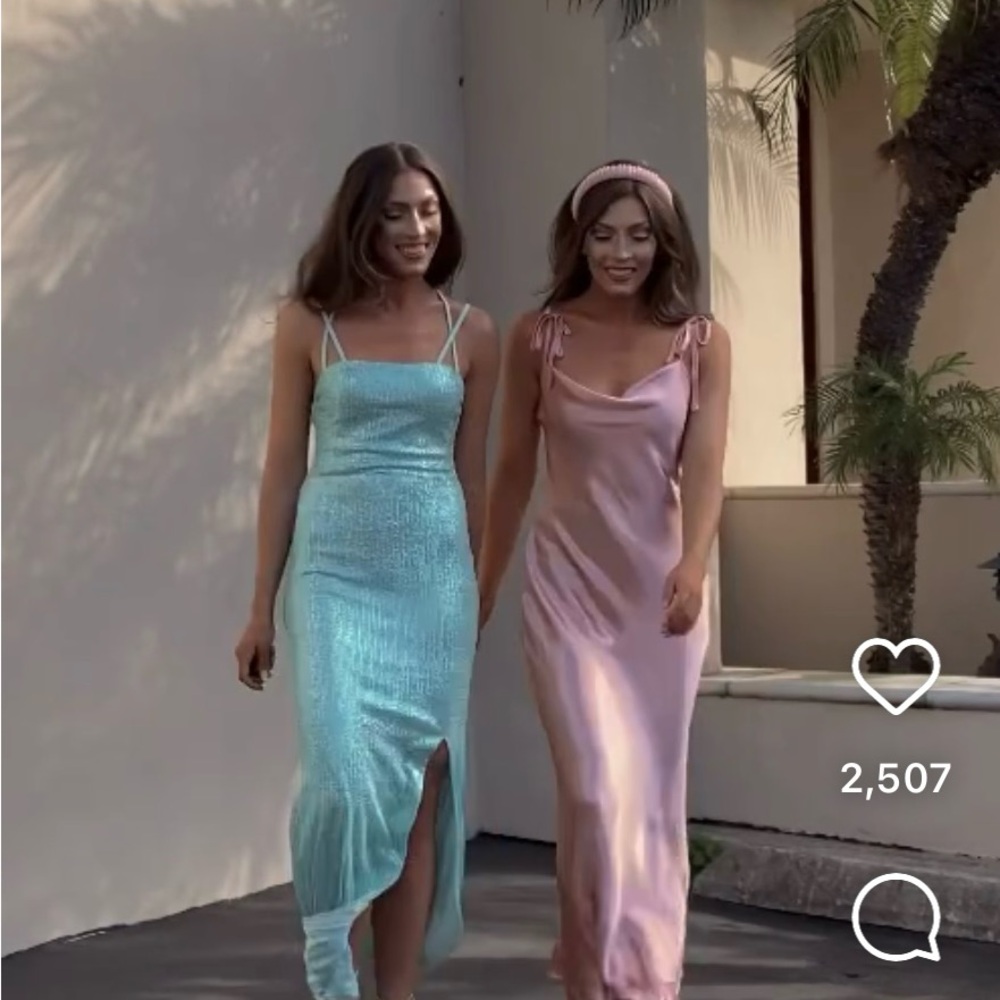 Stunner Boutique Elegant Aqua Green Sequin Mermaid Dress